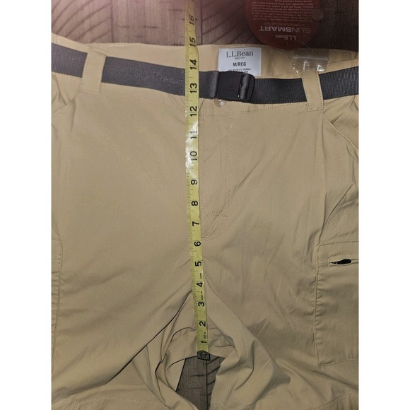 LL Bean Hiking Pant Men M Khaki Outdoor Convertible Zip Off Gorpcore Fish UPF 50 - Picture 6 of 11